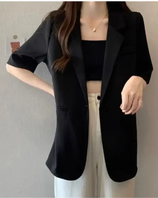 Short-sleeved Blazer Jacket - Image 3