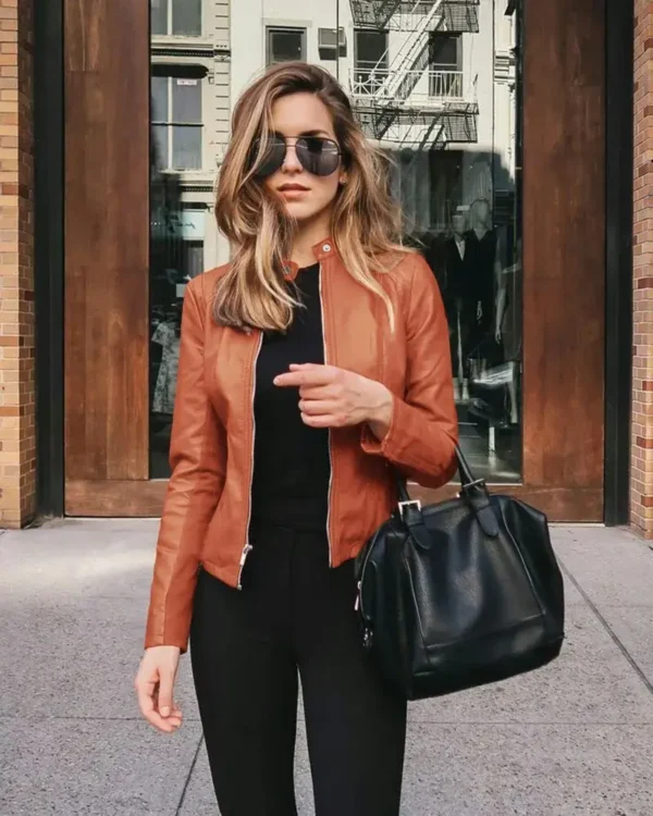 Leather Bomber Jacket - Image 4