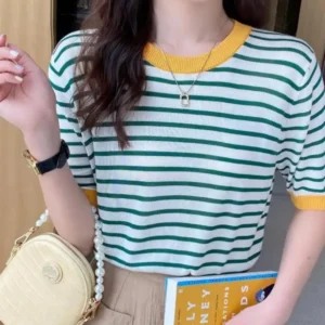 Round Collar Summer T-Shirt