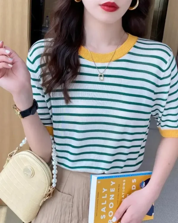 Round Collar Summer T-Shirt