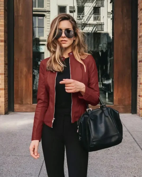 Leather Bomber Jacket - Image 3