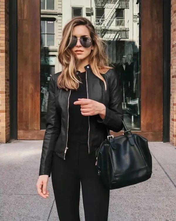 Leather Bomber Jacket - Image 2