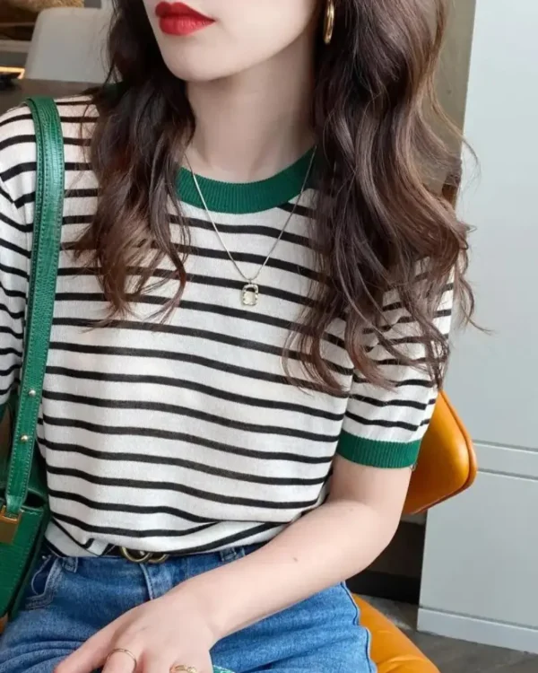 Round Collar Summer T-Shirt - Image 3