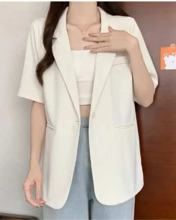Short-sleeved Blazer Jacket - Image 4